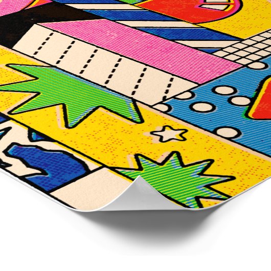 Poster Collage psychédélique Pop Art (Coin)