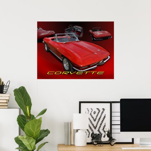 Poster Collage Red Vette (Bureau à domicile)