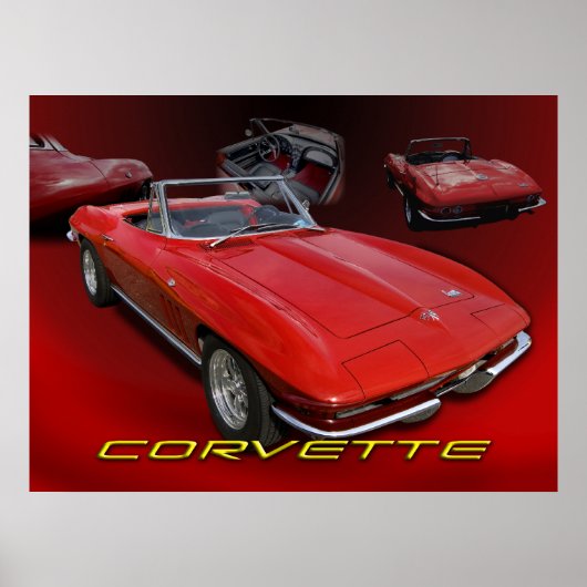 Poster Collage Red Vette (Devant)