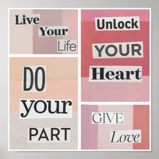 Poster Collage rose (Devant)