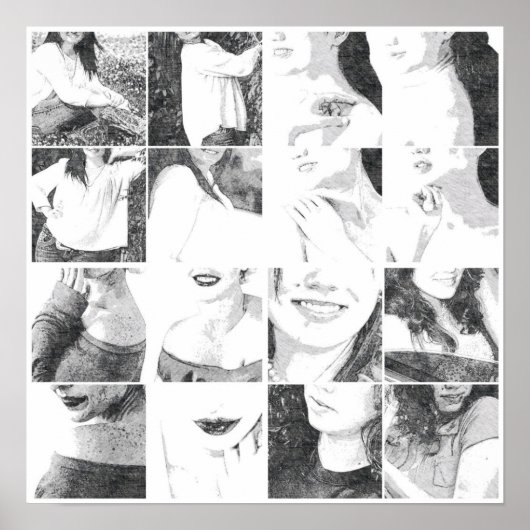 Poster Collage sans visage (Devant)