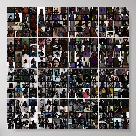 Poster Collage sans visage massif (Devant)