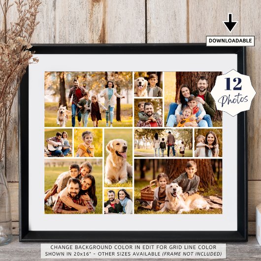 Poster Collage Simple de 12 Photos Unique