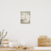 Poster Collage Tour Eiffel Chic Shabby (Cuisine)