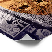 Poster collage urbain de guitare acoustique (Coin)