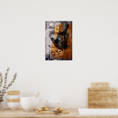 Poster collage urbain de guitare acoustique (Cuisine)