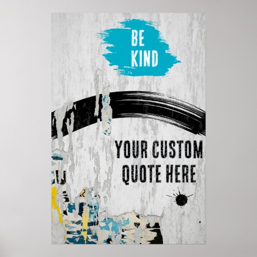 Poster Collage urbain papier déchiré avec devis (Devant)