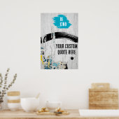 Poster Collage urbain papier déchiré avec devis (Cuisine)