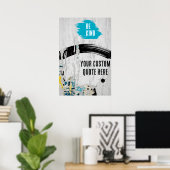 Poster Collage urbain papier déchiré avec devis (Bureau à domicile)