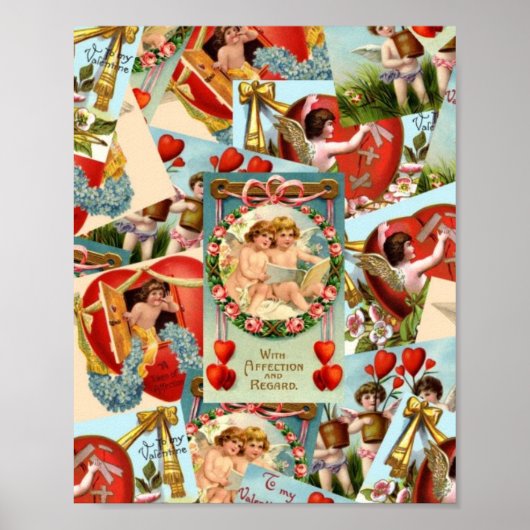 Poster Collage Valentines vintage (Devant)