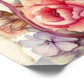 Poster Collage vintage aquarelle (Coin)