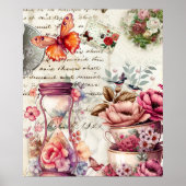 Poster Collage vintage aquarelle (Devant)