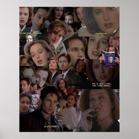 Poster Collage XFiles Mulder et Scully (Devant)