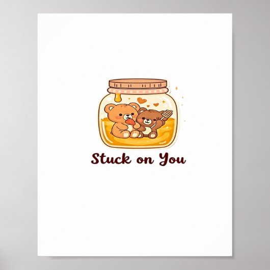 Poster Collé sur toi Simple Amour Esthétique (Devant)