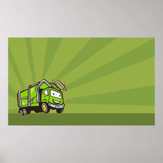Poster Collecte de déchets Déchets Rubbish Camion Cartogr (Devant)