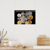 Poster Collecte de pièces : Je dépense tout mon argent en (Cuisine)
