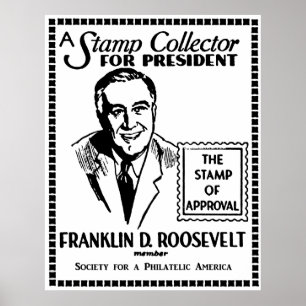 Poster Collecteur de timbre 1936 FDR pour le président
