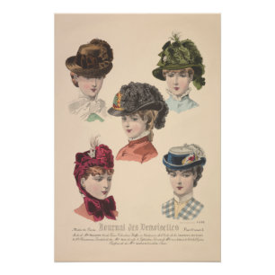Poster Collection Casquette victorienne Plaque de mode fr