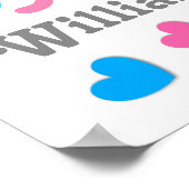 Poster Collection Coeurs de Baby shower de révélation de  (Coin)