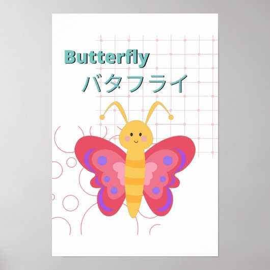 Poster Collection Cute Butterfly-Kawaii (Devant)