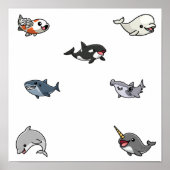 Poster Collection d'animaux de mer (Devant)