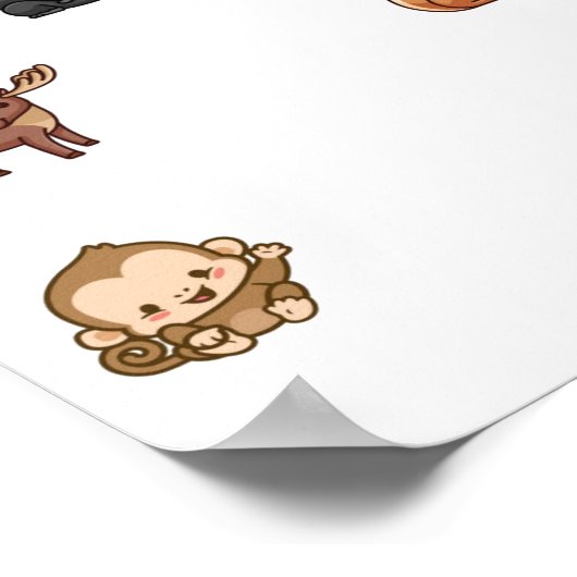 Poster Collection d'animaux sauvages (Coin)