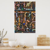 Poster Collection d'antiquités sur le mur (Cuisine)
