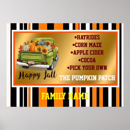 Poster Collection d'automne de Thanksgiving à la mode (Devant)