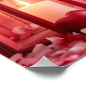 Poster Collection de cœurs roses et rouges sur un mur mod (Coin)