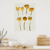 Poster Collection de fleurs sèches abstraites (Cuisine)