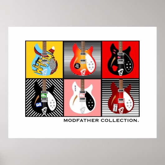Poster Collection de guitares électriques Mod Brit Pop Ar (Devant)