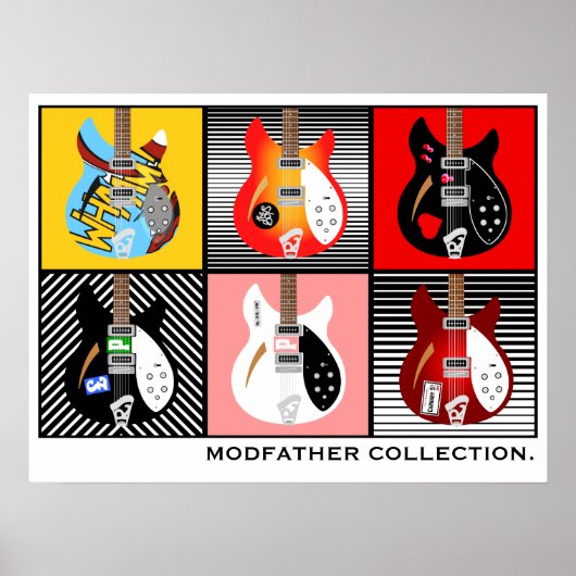 Poster Collection de guitares électriques Mod Brit Pop Ar (Devant)