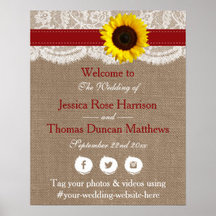 Poster Collection de Mariages de tournesol rustique - Rou