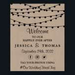 Poster Collection de Mariages Rustic Kraft<br><div class="desc">Simple mais élégant, les lampes à cordes de la collection rustique de mariage kraft est un design étonnant avec de belles lumières à cordes noires accrochées sur un arrière - plan à effet kraft, qui est parfait pour toute célébration mariage rustique. Ce panneau de bienvenue peut être personnalisé pour votre...</div>