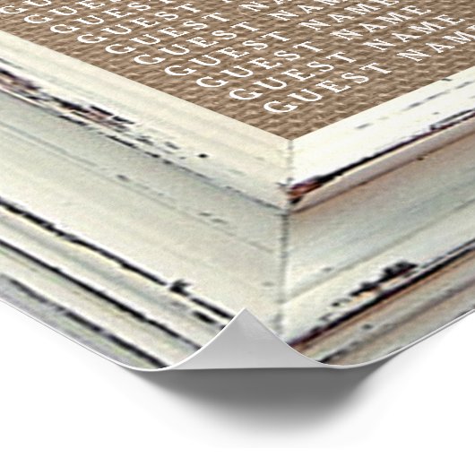 Poster Collection de Mariages Rustic White Frame & Burlap (Coin)