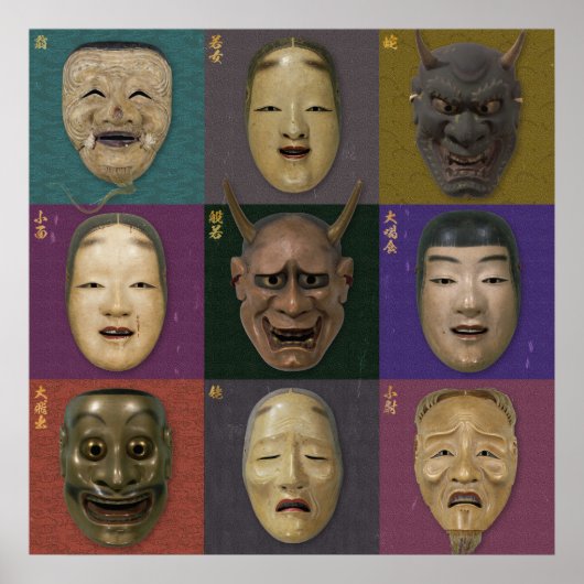 Poster Collection de masques Noh (Devant)