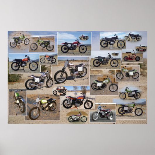 Poster Collection de motocyclettes vintage, 36x24 Matte (Devant)