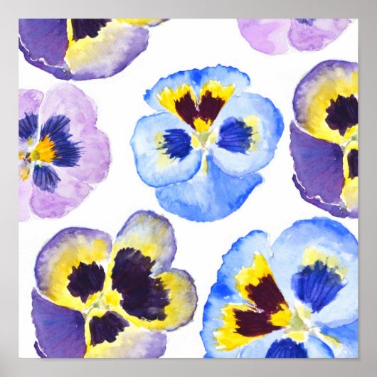 Poster Collection de panneaux colorés aquarelle (Devant)