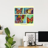 POSTER COLLECTION DE PAPILLONS COLORÉS (Bureau à domicile)