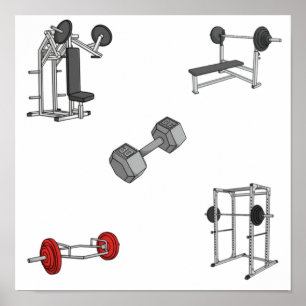 Poster Collection de poids de salle de sport