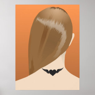 Poster Collection De Tatouages Neck De Femme Imprimer, No