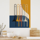 Poster Collection de Trombones | Milieu du XXe siècle Mod (Cuisine)