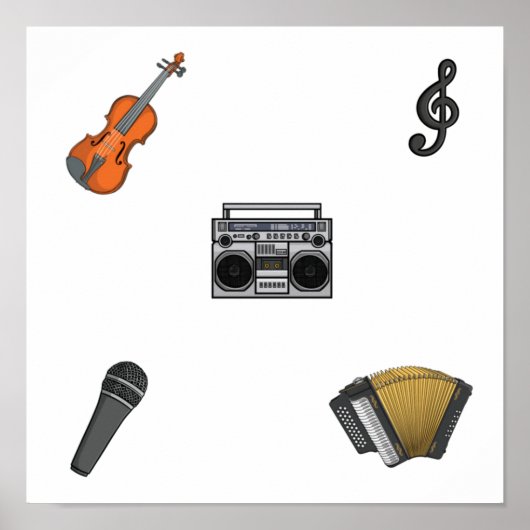 Poster Collection d'instruments de musique (Devant)