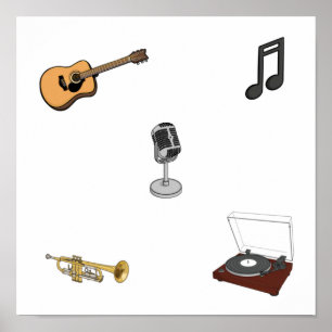 Poster Collection d'instruments de musique