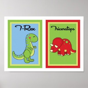 Poster Collection d'oeuvres murales de dinosaures 5X7