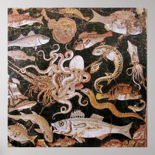 POSTER COLLECTION POMPEI / SCÈNE DE VIE MARINE (Devant)
