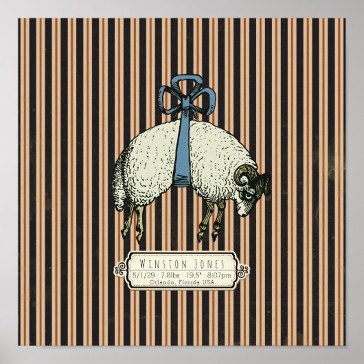 Poster Collection Pretty Bow Sheep™ - (Option Toile) (Devant)