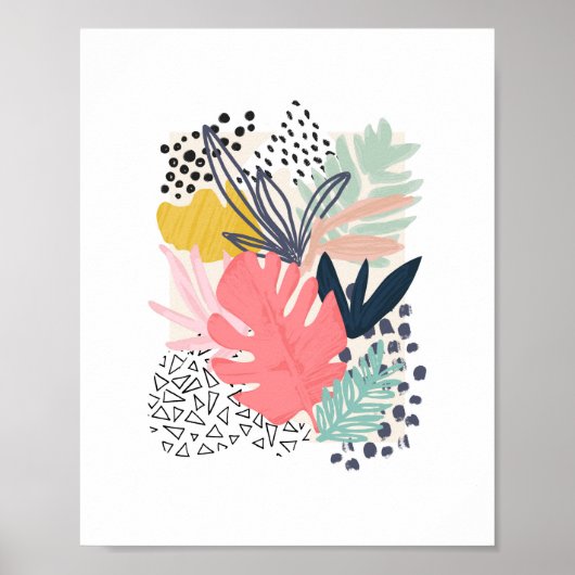 Poster Collection tropicale Oeuvre colorée (Devant)