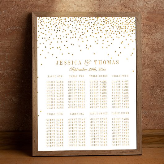 Poster Collection Vintage de Mariage Glam Gold Confetti