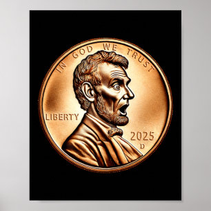 Poster Collectionneur de pièces de monnaie amusant Présid